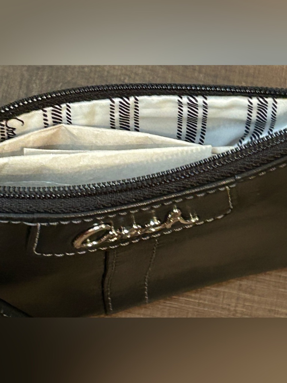 Coach Signature Black Leather Penelope Wristlet NWT F42230 New Old Stock - Picture 8 of 10